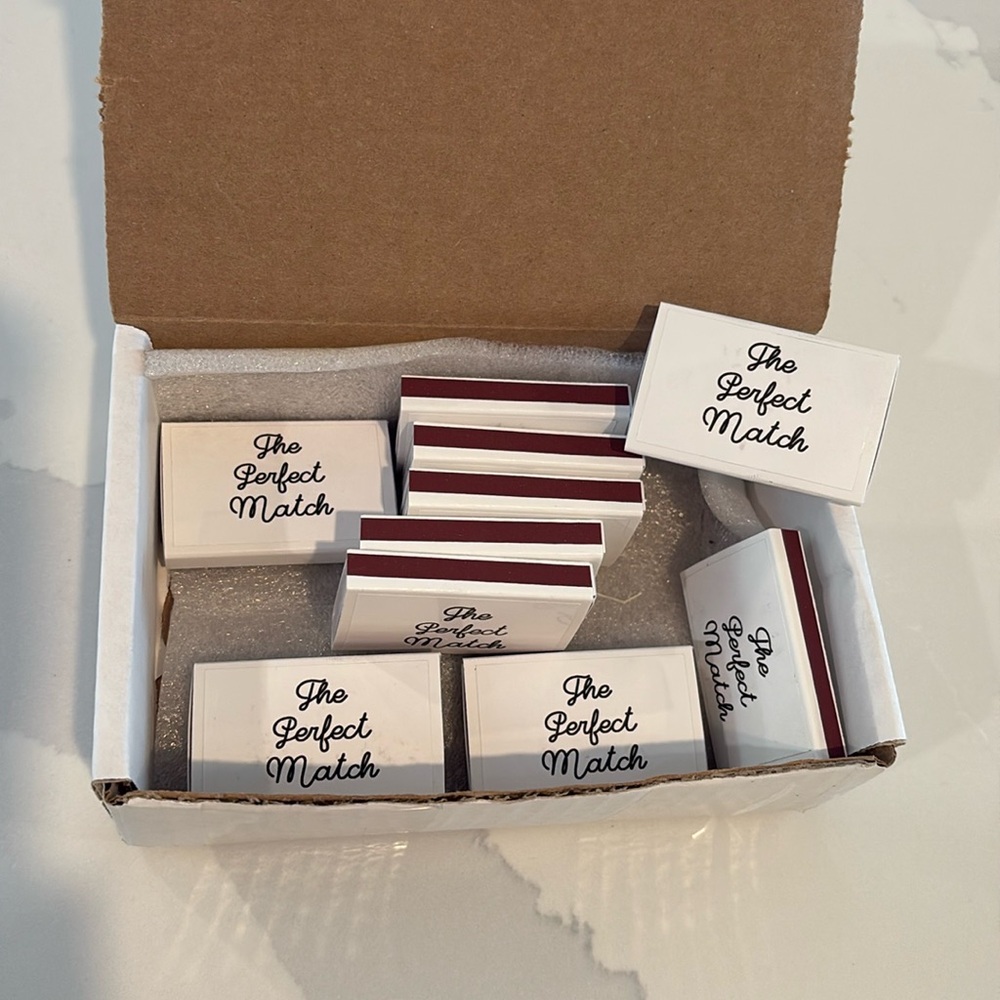 “the Perfect Match” bridesmaid proposal matchbooks